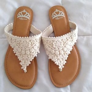 COPY - Fergalicious Cream Lacy Sandals